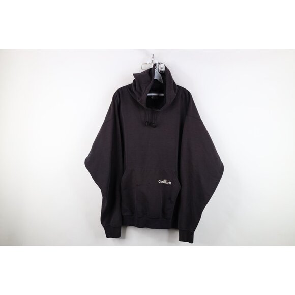 Vintage Y2K Carhartt Mens 2XL Distressed Spell Out Heavyweight Hoodie Sweatshirt